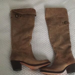Frye tall boots, tan distressed leather 6.5